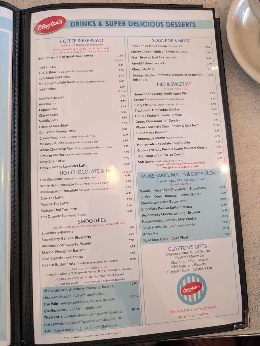 Clayton's Coffee Shop Menu - Image 5